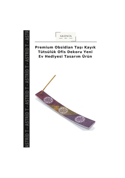 Premium Obsidian Taşı Kayık Tütsülük Ofis Dekoru Yeni Ev Hediyesi Tasarım Ürün