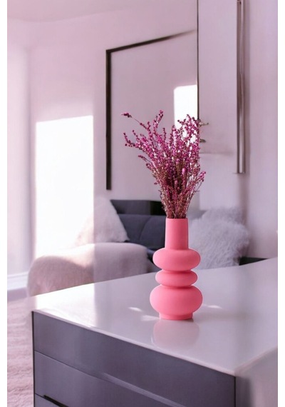 Dekoratif Vazo Obje Ev Dekorasyon Masa Üstü Dekor Vazo Model 5 Pembe Pembe