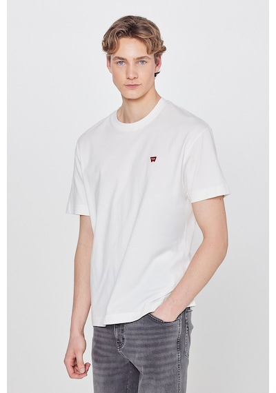 Wrangler Logolu Pamuklu Relaxed Fit Bisiklet Yaka T Shirt Erkek T Shirt W7nm203877 102 Beyaz