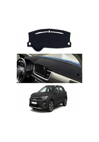 Kia - Stonic 2017+ Uyumlu Torpido Koruma Kılıfı - Siyah Şeritli