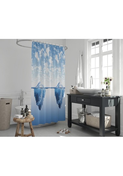 Zethome Jackline Banyo Duş Perdesi 5322 Tek Kanat 1x120x200 Mavi