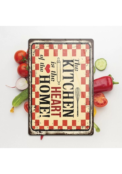 Decovetro Cam Kesme Tahtası Ve Sunumluk My Kitchen Heart Desenli 25 X 35 Cm Çok Renkli