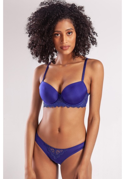 Etiler Collection Golshan Garland Big Size Plunge Bra, Saks Mavi Konforlu Ve Şık Sütyen Çok renkli