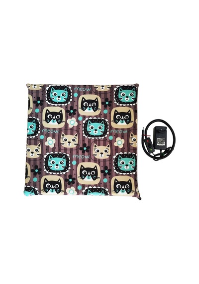 Kedi Minderi Isıtmalı Model 45x45cm 12v Adaptörlü Su Geçirmez Kdtes79