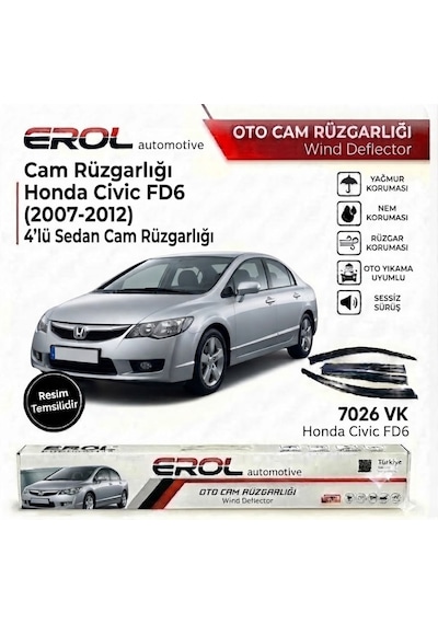 Honda Civic Fd6 2007-2012 4'lü Sedan Mugen Cam Rüzgarlığı