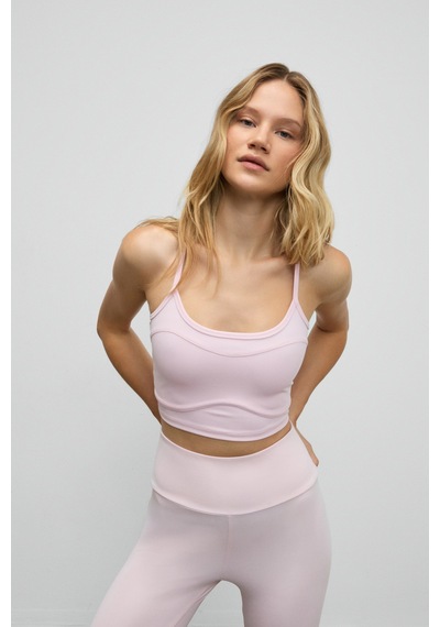 Urban Beat Grovıx Kadın Yumuşak Ve Esnek Dokulu Sırtı Halter Göğüs Pedli Askılı Pembe Spor Sütyeni Pembe