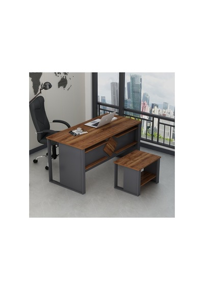 Prestij Sehpali Ofis Masası, Büro Takımı, Çalıma Masası, Sehpa Sandalye Ve Aksesuarlar Dahil Değildir Antrasit - Kemençe