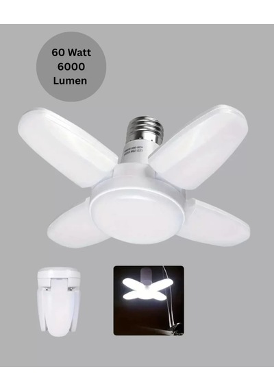 Home Katlanabilir 4 Kollu Led Ampül 60 Watt 6000 Lumen Beyaz Işık