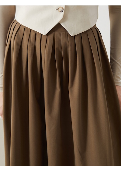 Lcw Modest Haki Loose Fit Kadın Kloş Etek