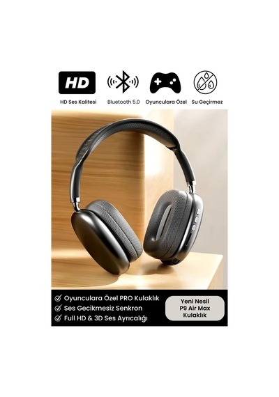 P9 Air Max Gaming Premium Mikrofonlu Kablosuz Ios Android Uyumlu 5.0 Bluetooth Tws Oyuncu Kulaklık