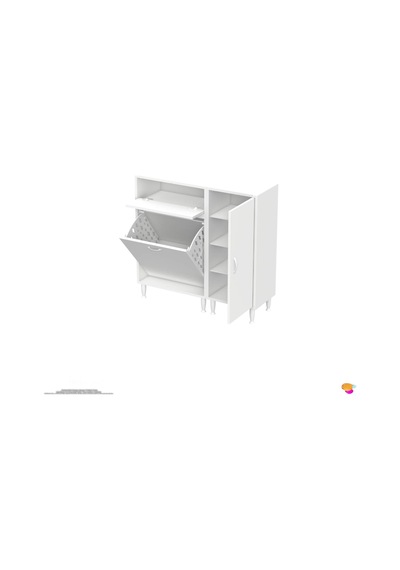 Modilayn Yenice 95x97x32,5 Cm 3 Raflı Ve 3 Sepetli Dolap İle Çamaşırlarınız Artık Daha Düzenli Beyaz Modilayn Yenice 95x97x32,5 Cm 3 Raflı Ve 3 Sepetli Dolap İle Çamaşırlarınız Artık Daha Düzenli Beyaz