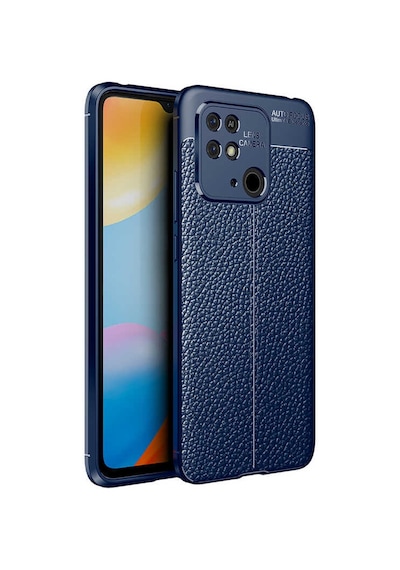 Xiaomi Poco C40 Kilif Lens Deri Görünümlü Niss Silikon Kapak