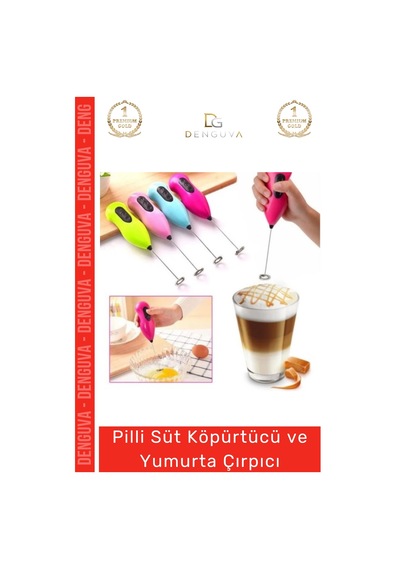 Premium Çelik Uçlu Pilli Kahve Sos Krema Mama Süt Köpürtücü Yumurta Çırpıcı Mini Mikser Çok Renkli