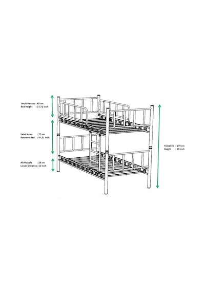 Argimo Zambak Metal Ranza Ve Karyola Beyaz 90 x 200
