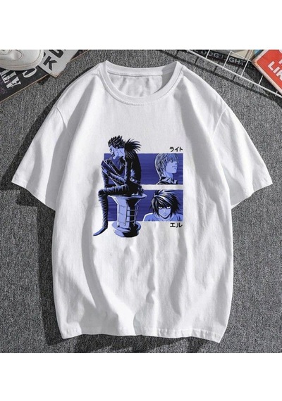 Pisa Art Death Note Kolaj Beyaz Unisex Oversize T-shirt Rsts1894 Beyaz