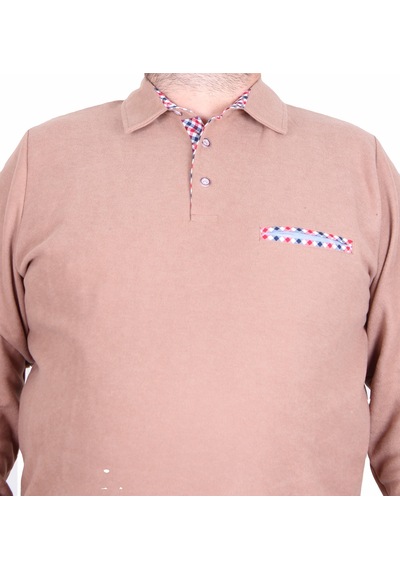 Moc Grande Mocgrande Erkek Büyük Beden Polo Yaka Sweat Flota Cep 24407 S.kahve