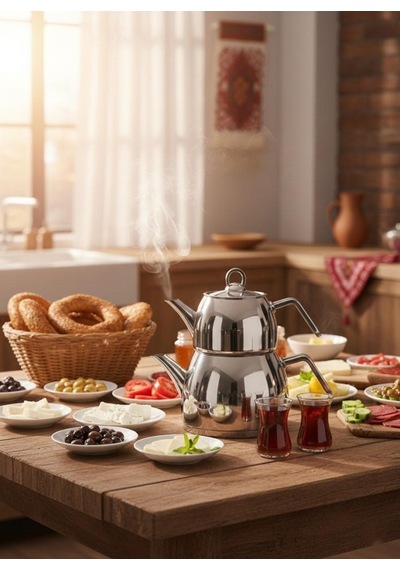 Amboss Viventea Büyük Boy Çaydanlık Takımı Gümüş