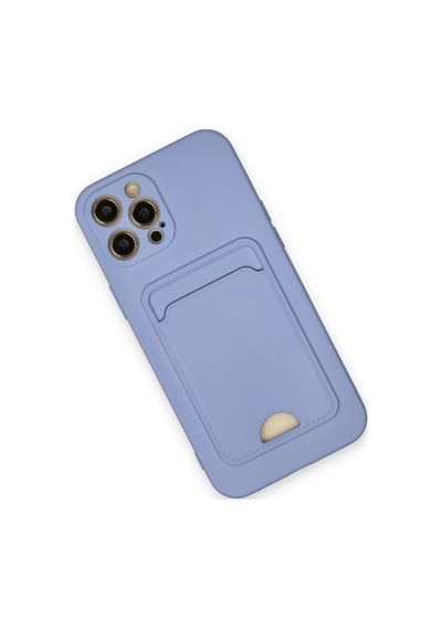 Apple iPhone  Uyumlu,  12 Pro Max Kılıf Kelvin Kartvizitli Silikon - Lila