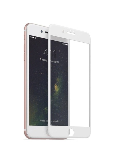 Iphone 7 Plus 8 Plus Uyumlu Tam Kaplayan Kavisli Darbe Emici Telefon Ekran Koruyucu Cam Beyaz