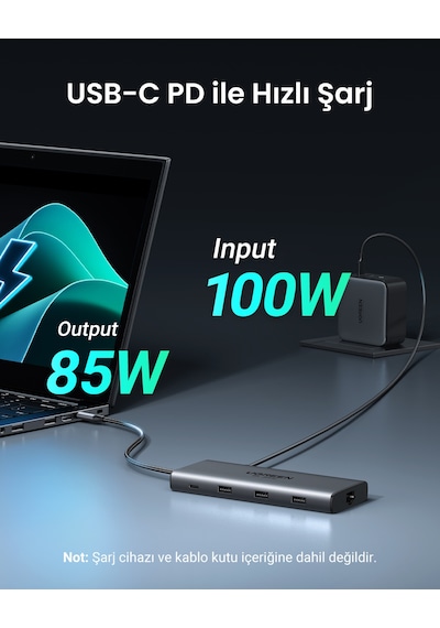Ugreen Revedok Pro 210 10-in-1 Type-c Giriş 2xusb-a 2.0, 1xusb-a 3.0, 2xusb-c, 2xhdmı 8k/4k, Sd, Tf, Rj45, 15534 -