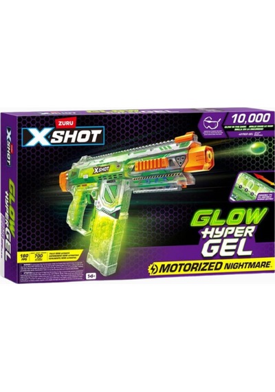 X-shot Hyper Gel Nightmare Büyük, Karanlıkta Parlayan Jel Tabanca Nerf, Oyuncak Tabanca Yeşil