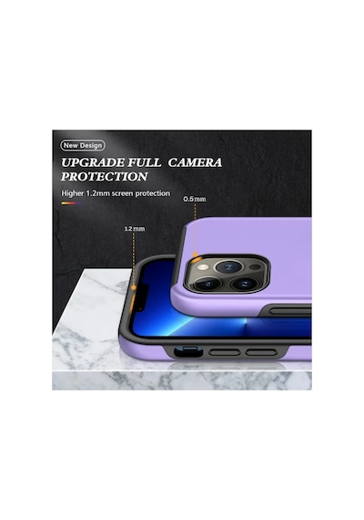 Apple İphone 13 Pro Kılıf Elit Yüzüklü Kapak - Mor 0.2M-Çok Renkli