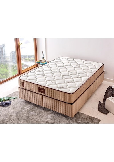Niron Bamboo Yatak 180x200 Çift Kişilik Doğal Bambu Kumaş Tam Ortopedik Orta Sert Yaylı Yatak