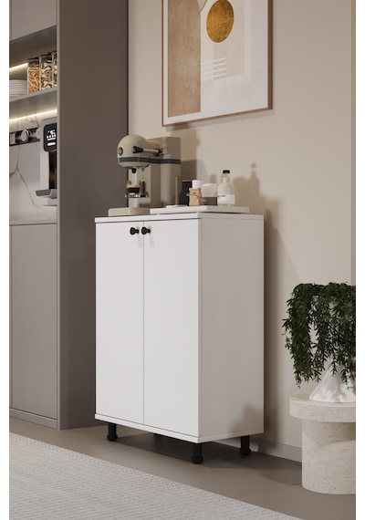 Miora Modern Çok Amaçlı Ayaklı Dolap 2 Kapaklı Raflı Mutfak Banyo Balkon Ayakkabılık Dolabı Beyaz Miora Modern Çok Amaçlı Ayaklı Dolap 2 Kapaklı Raflı Mutfak Banyo Balkon Ayakkabılık Dolabı Beyaz