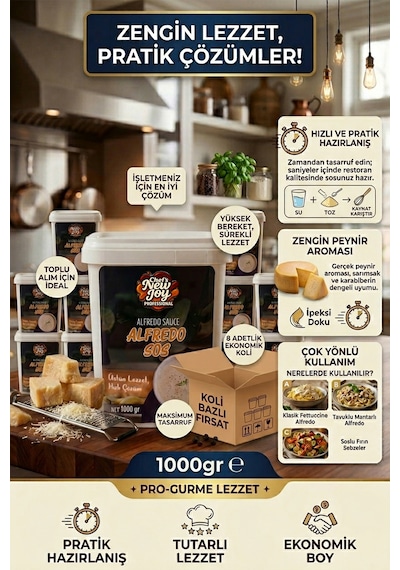 Alfredo Sos 1000 G X 8 Adet - 1 Koli Koli Bazlı Avantaj Paketi