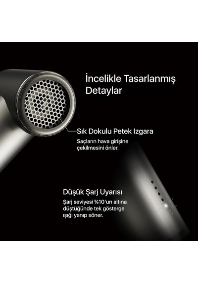 Nitecore Nef01 Premium Şarjlı El Fanı, 5 Kademeli, 4000 Mah, Alüminyum Gövde, 13 Saate Kadar Kullanım Gri