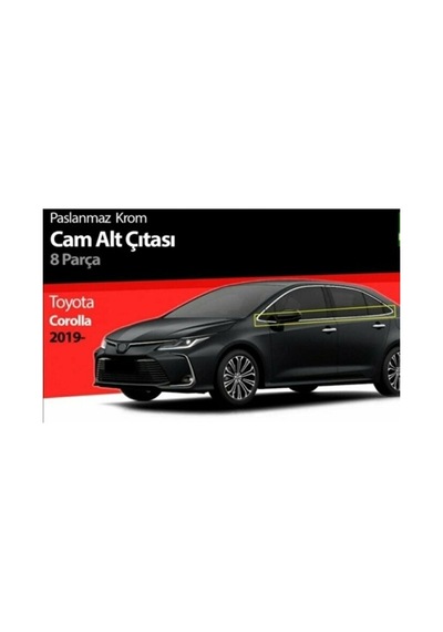 Yeni Corolla 2020 Krom Cam Çıtası 8 Parça 2019 Ve Üzeri