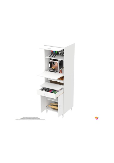 Modilayn Ennet: 60x194.6x48 Cm. Ekmeklikli Kiler Dolabı. 1 Çekmece, 5 Kapaklı. Mutfağınıza Özel Beyaz Modilayn Ennet: 60x194.6x48 Cm. Ekmeklikli Kiler Dolabı. 1 Çekmece, 5 Kapaklı. Mutfağınıza Özel Beyaz