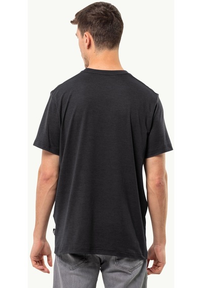 Jack Wolfskin Brand T M Erkek T-shirt-28376-siyah Siyah