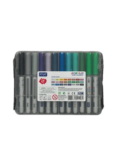 Kraf Akrilik Marker 24 Lü Çok Renkli