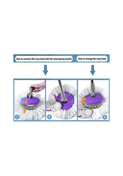 4 Adet Yedek Uç - Yedek Mop Mikrofiber Bez - Vileda Temizlik Paspas Spin Mop