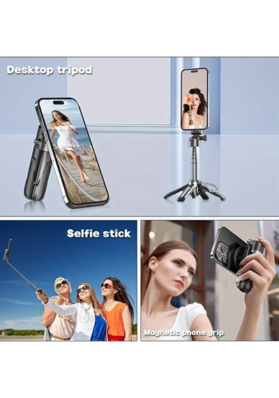 Bluetooth Kumandalı Magsafe Uyumlu 41cm Tripod Selfie Çubuğu Kı