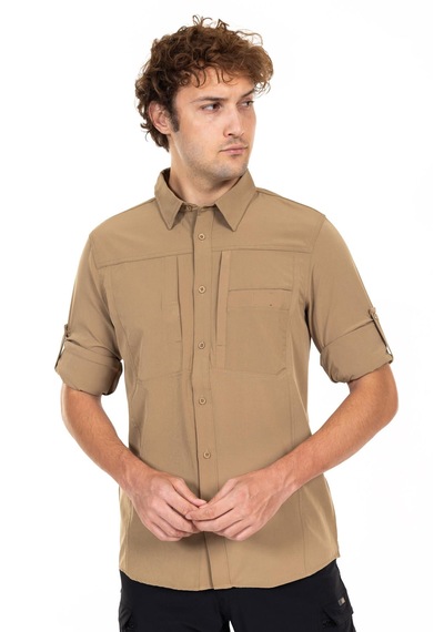 312 Likralı Esnek Taktik Outdoor Bej Gömlek