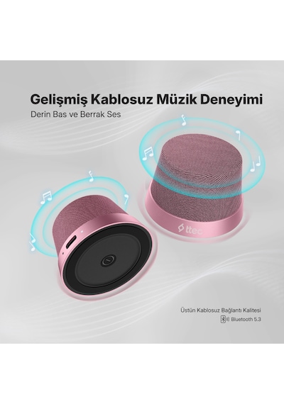 Ttec 2BH13 Vox Mini M Magsafe Uyumlu 2’si 1 Arada Kablosuz Bluetooth Hoparlör