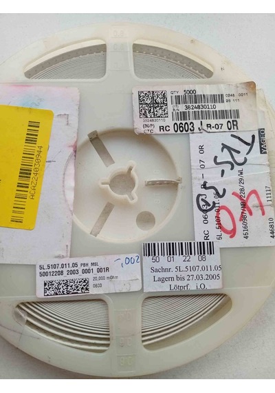 Rc0603jr070r 0r 603 500 Adet