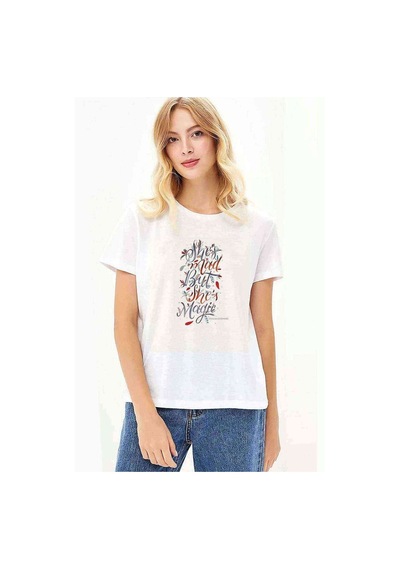 Charles Bukowski Shes Mad But She Baskılı Beyaz Kadın Tshirt
