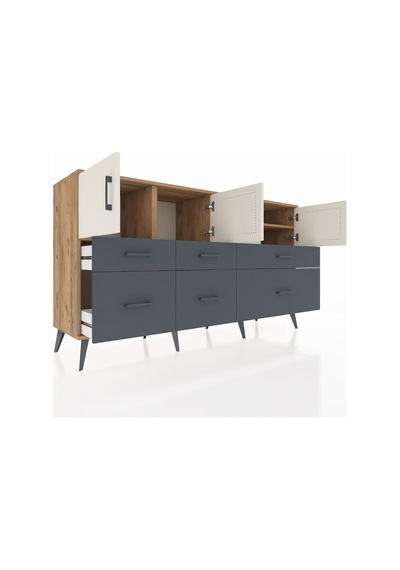Hyperion Konsol 4 Raflı 6 Çekmeceli 4 Kapaklı 176x44x99 Çam-aytaş Çam-aytaşı/antrasit Hyperion Konsol 4 Raflı 6 Çekmeceli 4 Kapaklı 176x44x99 Çam-aytaş Çam-aytaşı/antrasit