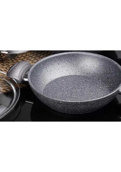 Oms Granit 18 Cm Kapaklı Sahan Gri