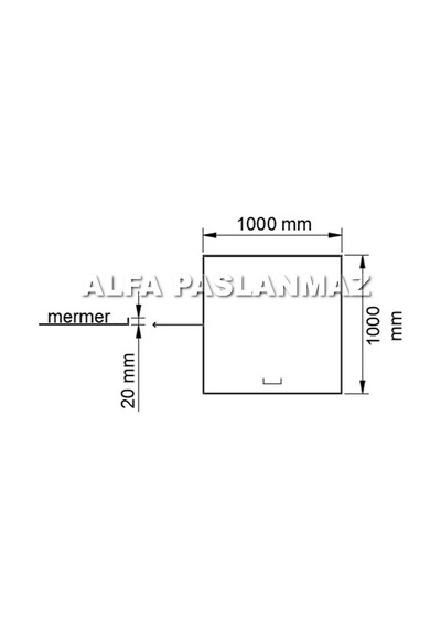 Üzeri Mermer Uygulanabilir AISI 304 Kalite 100x100 cm Paslanmaz Makine Daire Kapağı