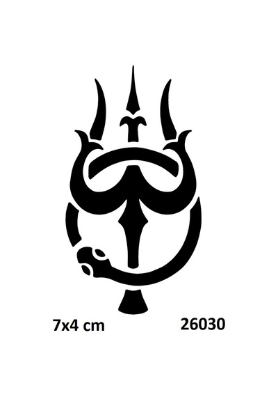 Airbrush Tattoo Yılan Ve 3 Dişli Mızrak Yapışkanlı Stencil Süsleme Ve Boyama Kalıbı