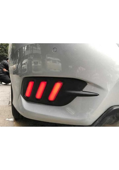 Honda Civic Fc5 Arka Sis Lambası Ledli 3 Çizgili Kırmızı