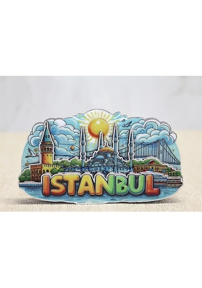 Ahşap İstanbul Temalı Magnet Alk4601 Beyaz