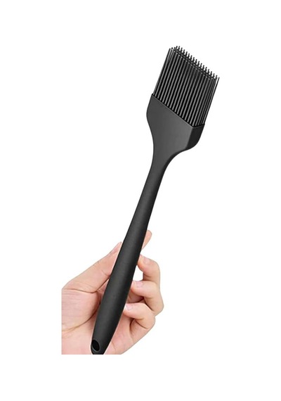 Silicolife Yumurta Fırçası, Isıya Dayanıklı Yanmaz Yapışmaz Tek Parça Silikon Fırça 21cm Siyah