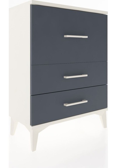 Arges Komodin Tek Raflı 2 Çekmeceli 60x30x80 Aytaşı-antrasit Aytaşı