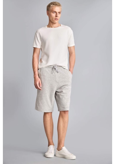 Defacto Baggy Fıt Beli Lastikli Bağlamalı Gri Melanj Şort G4184ax26smgr369 Gri-gr369