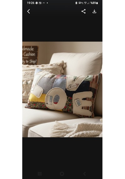 Kırlent Kılıfı 33x53 Love Pw Krem